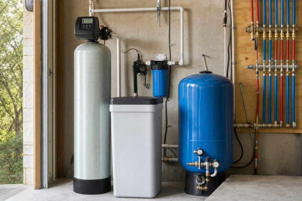 Where to tie in a water softener on well water